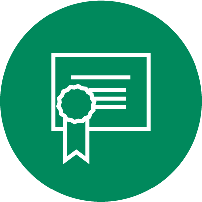 icon of certificate with medal